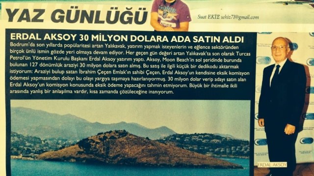 ERDAL AKSOY 30 MİLYON DOLAR’A ADA SATIN ALDI